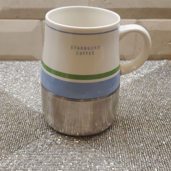STARBUCKS Ceramic & Steel Mug - 14 Fl Oz. - Picture 1 of 6